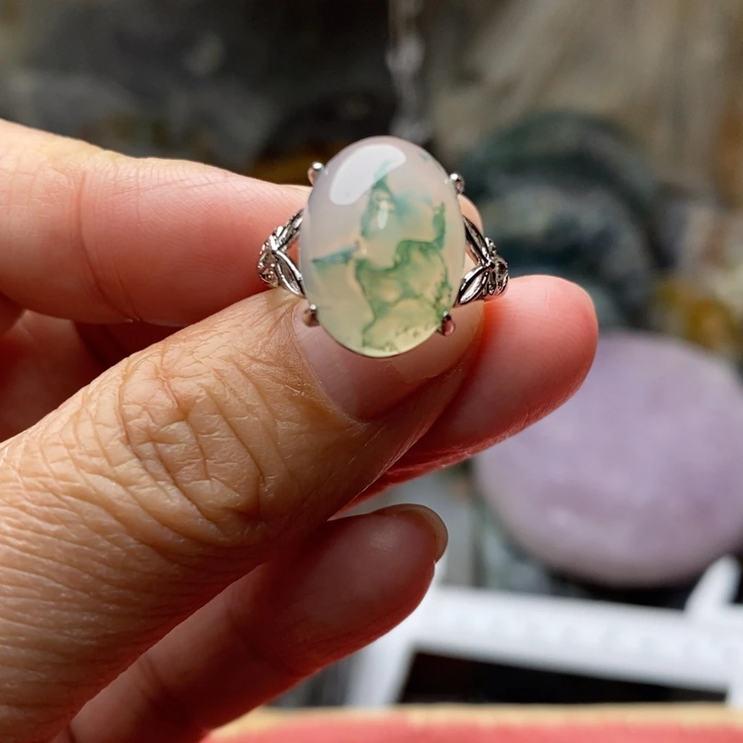 玛瑙/玉髓合金戒指玛瑙蛋面戒指