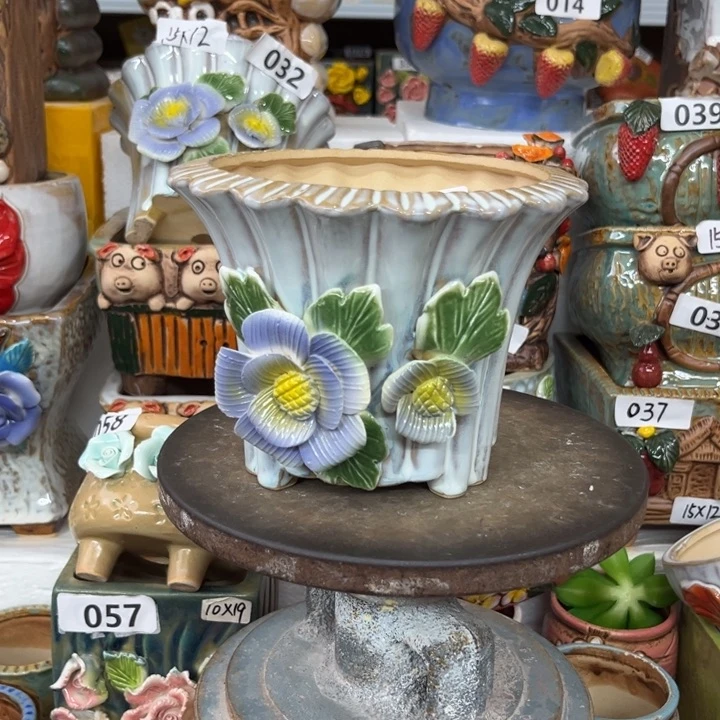 紫砂花盆暖**粗陶材质多肉花盆366