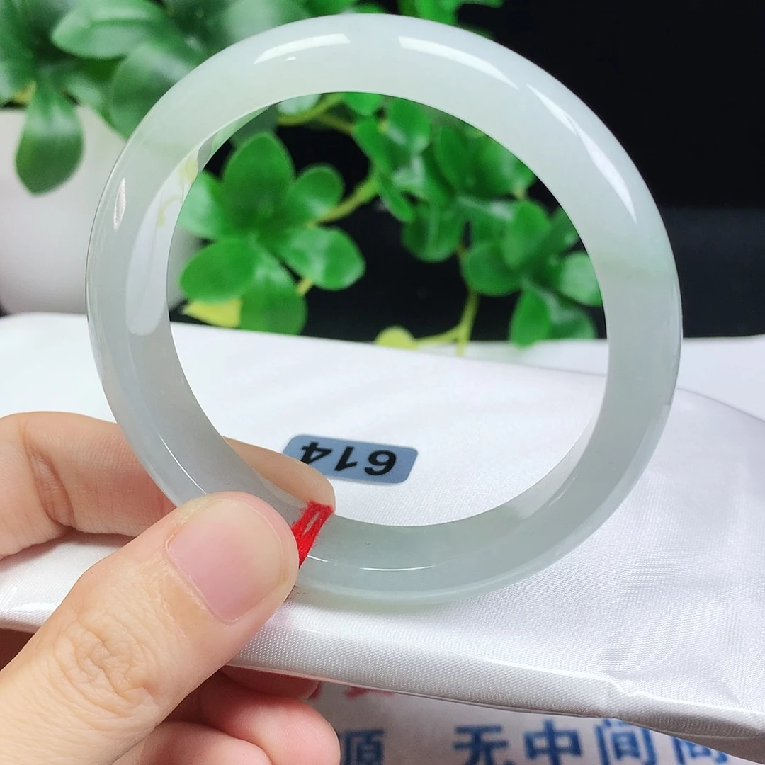 未镶嵌手镯翡翠豆**麻54圈口葡萄肉色614