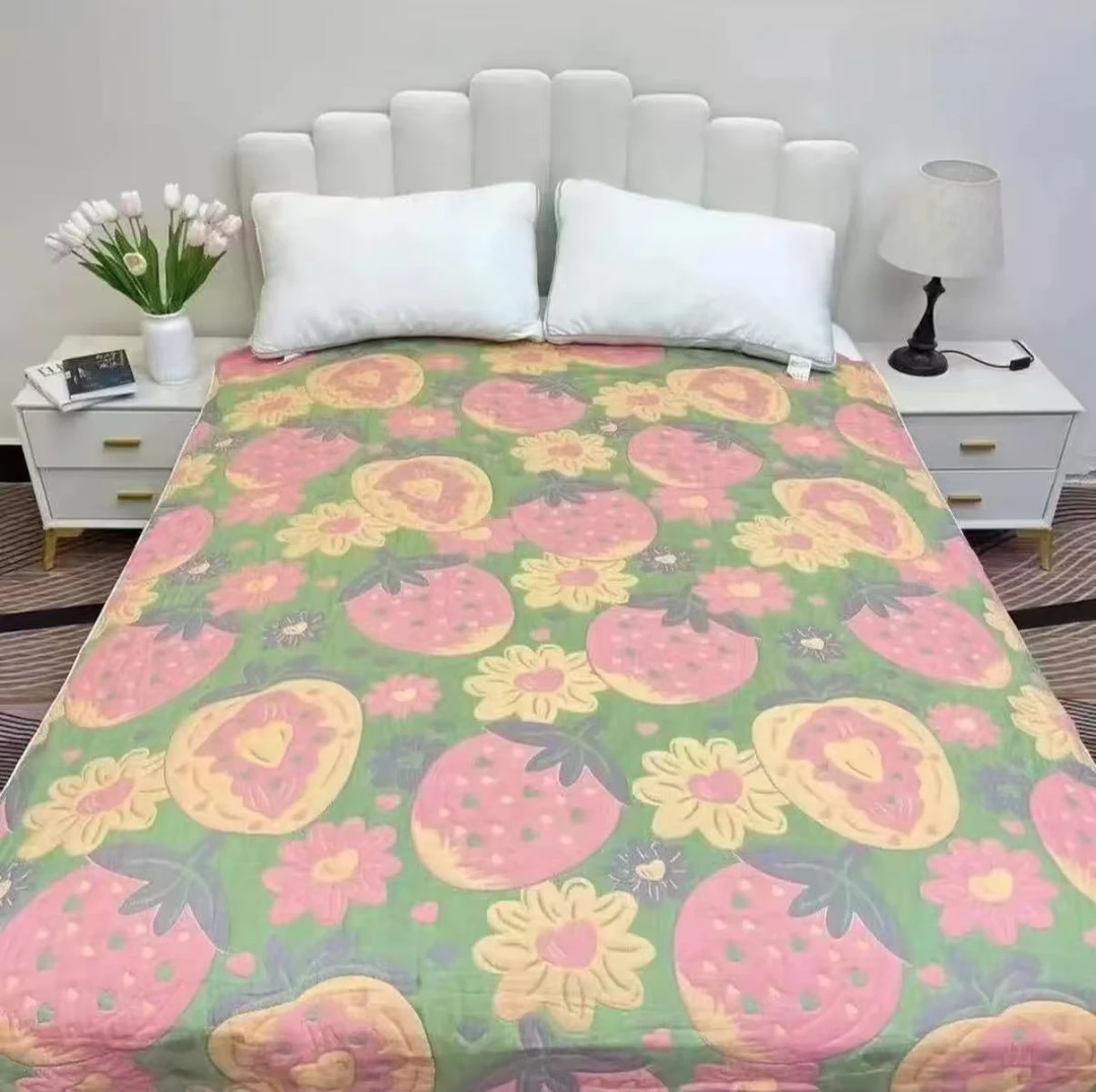 【草莓盖毯X】纱布盖毯150*200(cm)床单软席毛巾被