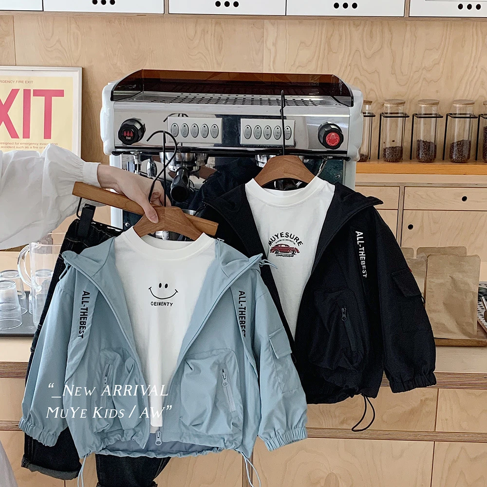 kkMY9442儿童外套男童韩版百搭宽松连帽上衣
