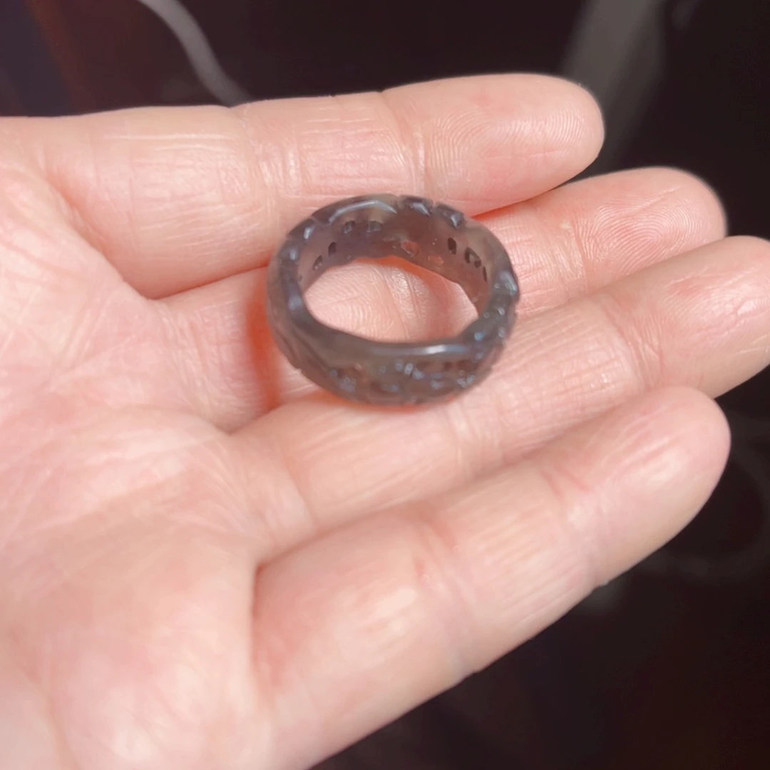 和田玉戒圈未镶嵌唯**蚀