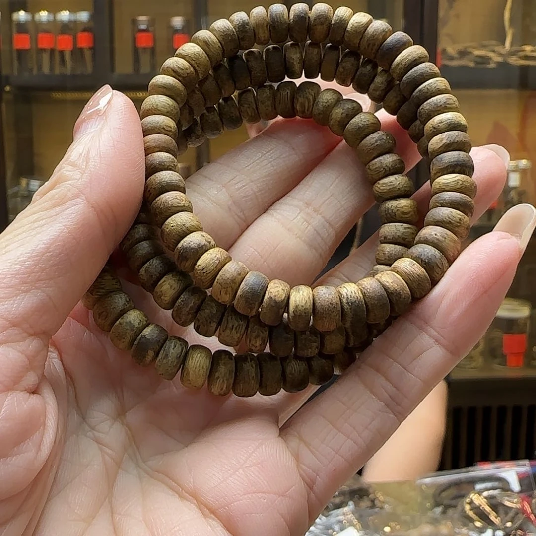 手串沉香23国香奇楠算盘珠单圈 4g+多样性发一串