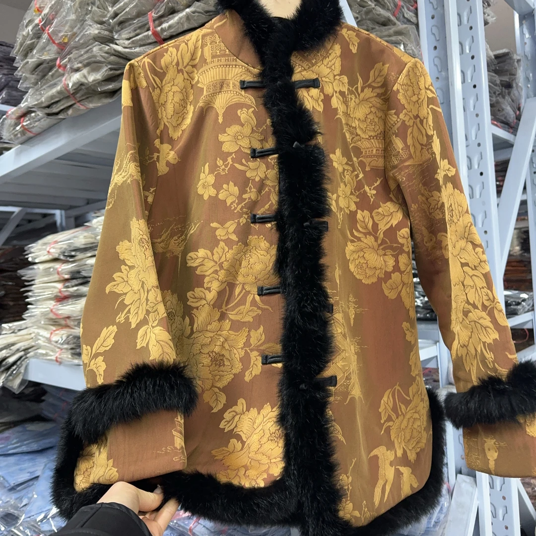 8022-6新中式短款上衣【亭台牡丹】