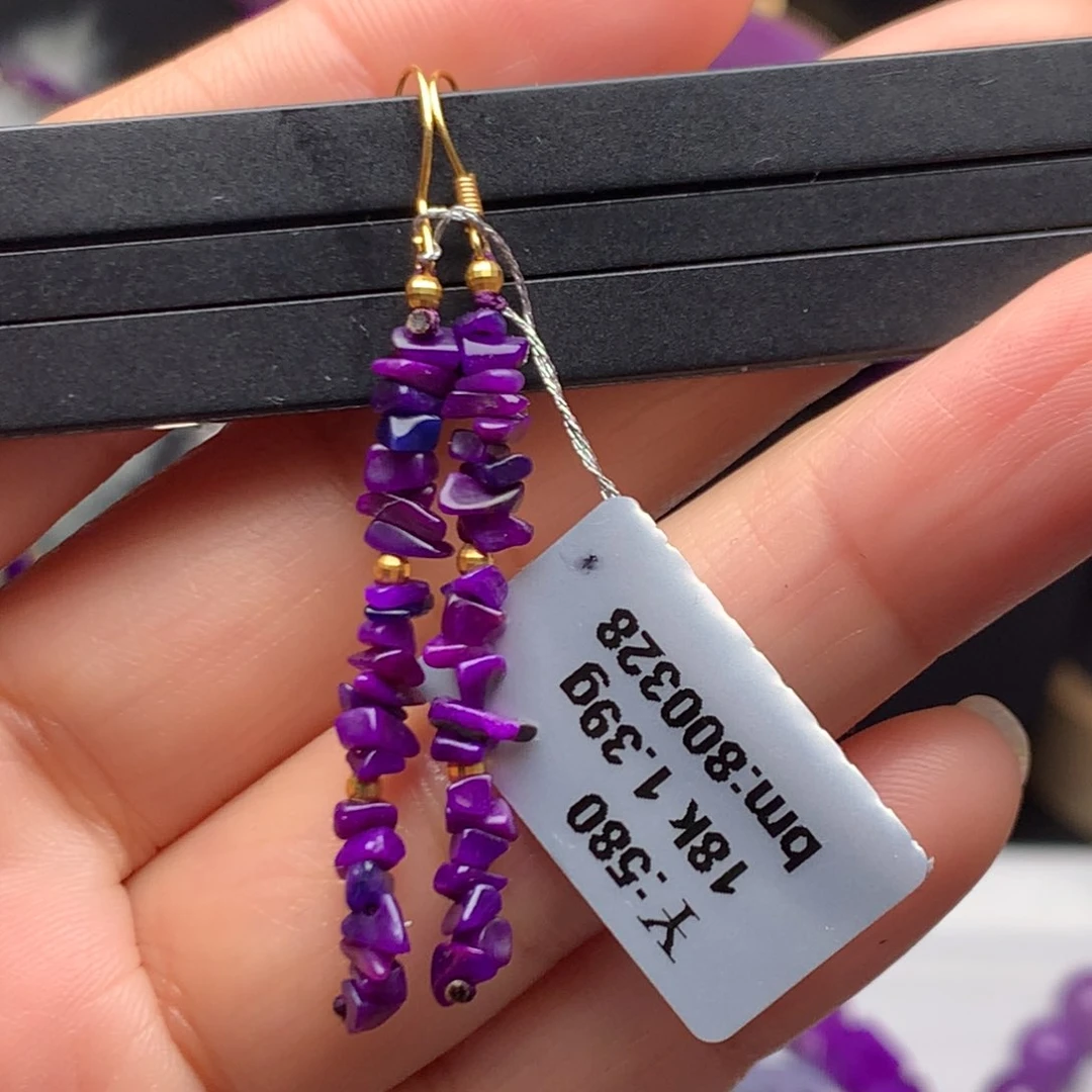 苏纪石（舒俱来）18K金镶嵌耳饰