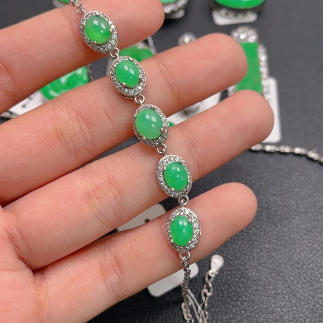 翡翠银S925镶嵌颈饰