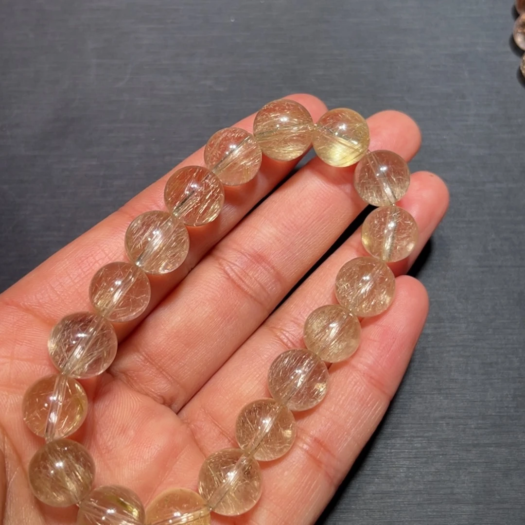 L***o未镶嵌水晶手串金钛晶