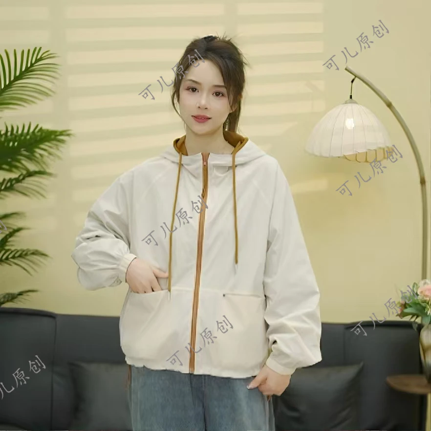 春季新款软三防运动休闲百搭连帽外套双面穿潮流上衣