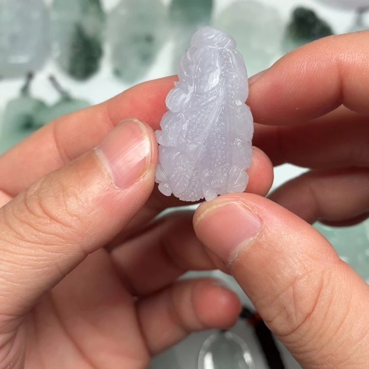 定制翡翠未镶嵌紫白菜
