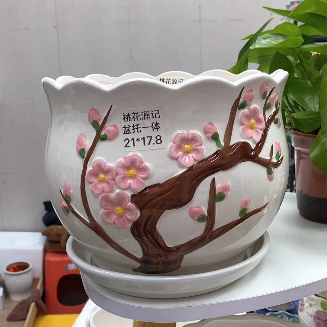@陶瓷花盆@@特大桃花源记