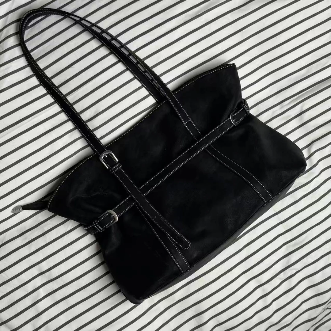 一张同学【长约37宽10高28单位厘米】时尚手提单肩腋下包C8490黑