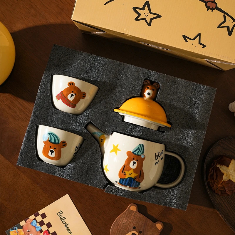 舍里可爱小熊茶具套装礼盒送人女生闺蜜生日礼物高颜值乔迁新居