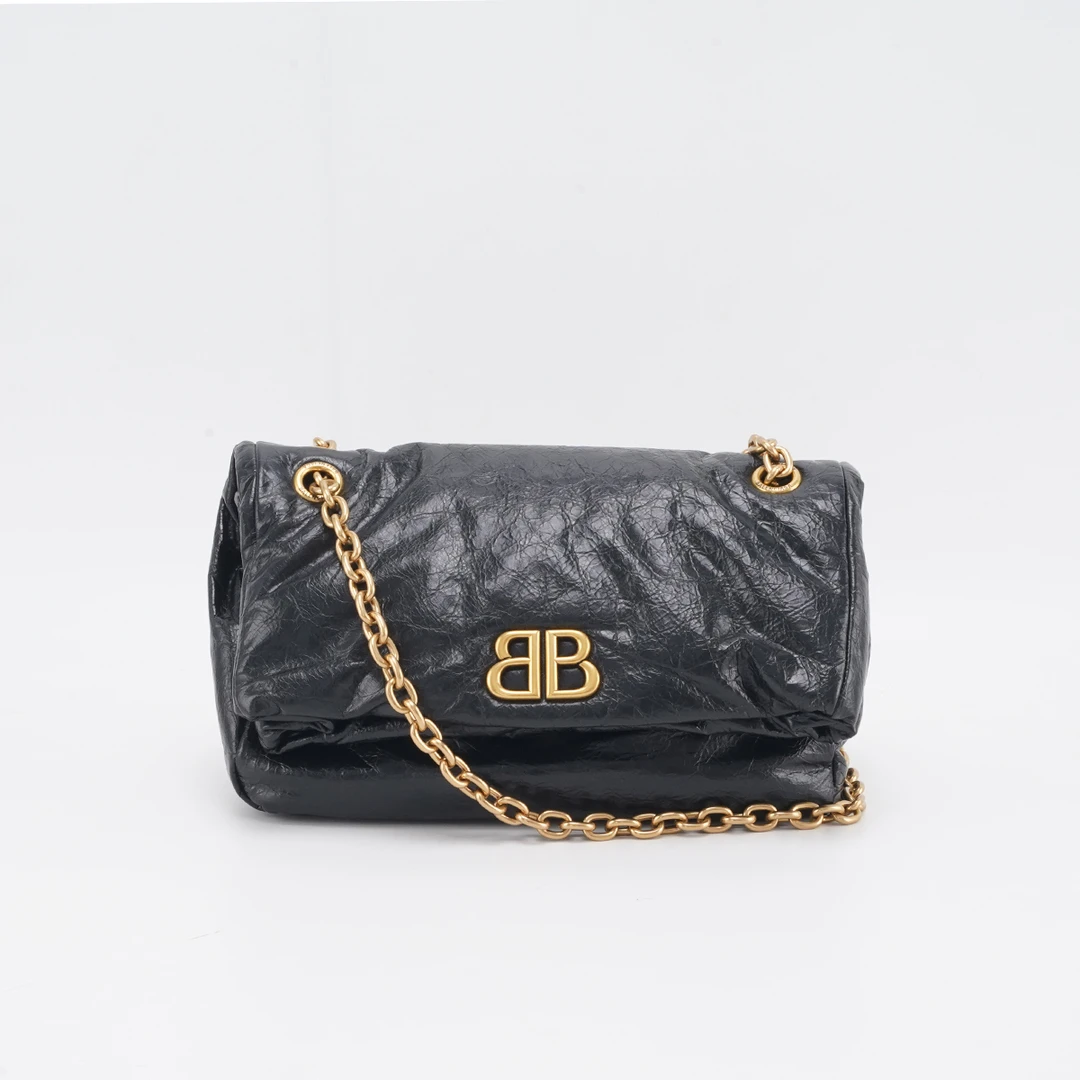 95新 Balenciaga/巴黎世家 【总仓】新款Monaco BB 油蜡皮链条/98新