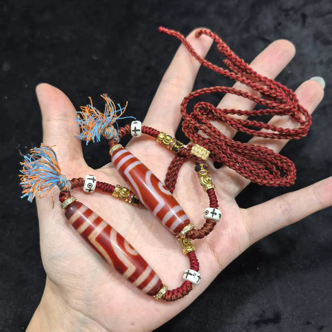 【佳哥严选】J16366-玛瑙diy脖挂（如意二眼）-多样性发其一-12*58mm