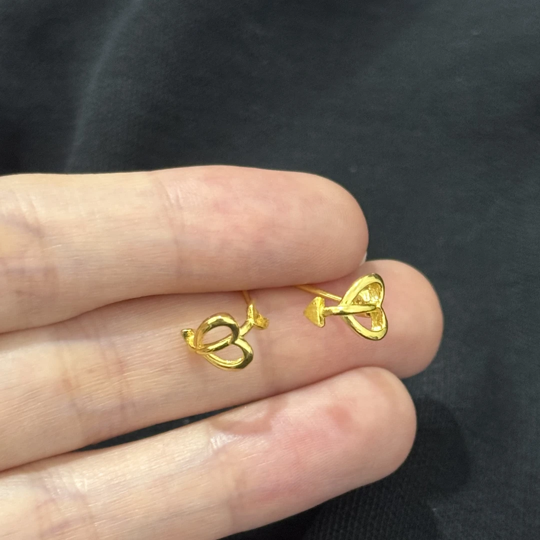 00福利-丘比特之箭耳钉耳钉 直针 足金999