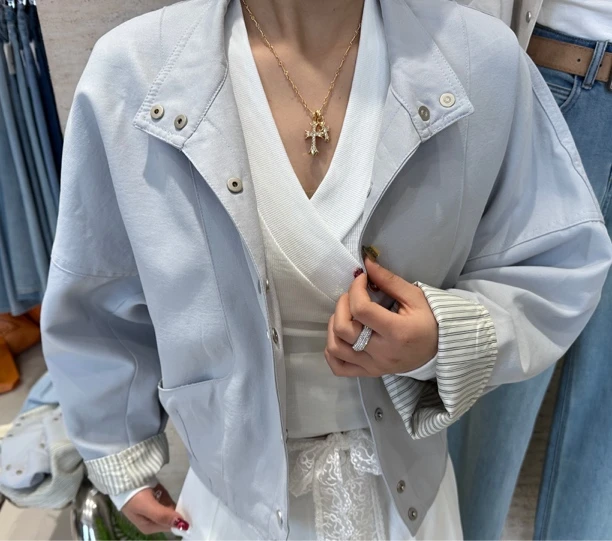 立领女贴布春季常规款拼接短外套运动休闲复古时尚宽松小众
