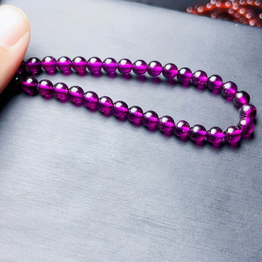 石榴石手链未镶嵌C****05.0MM毕业级紫牙乌单圈天花板