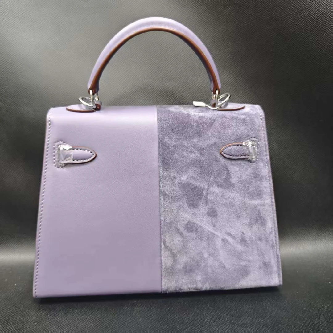 SMVP 高定奢品 时尚潮流真皮新款女包22cm 0667 紫色拼皮