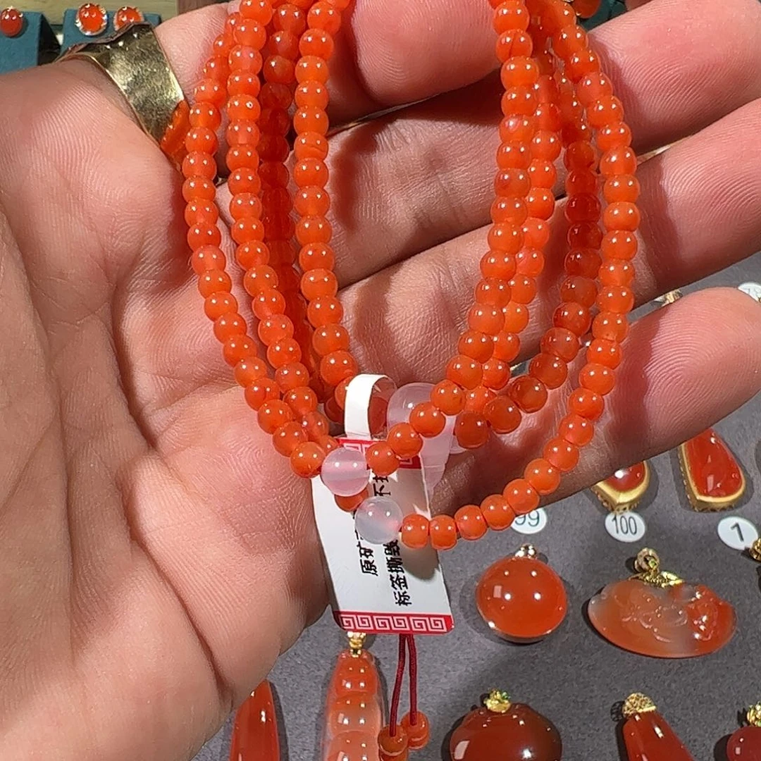 南红玛瑙未镶嵌手链