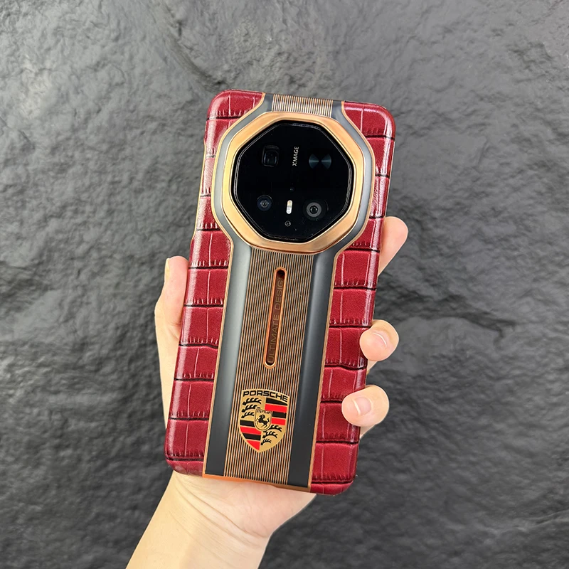 适用华为Mate70rs手机壳商务高档40rs超薄真皮保护壳60rs简约时尚