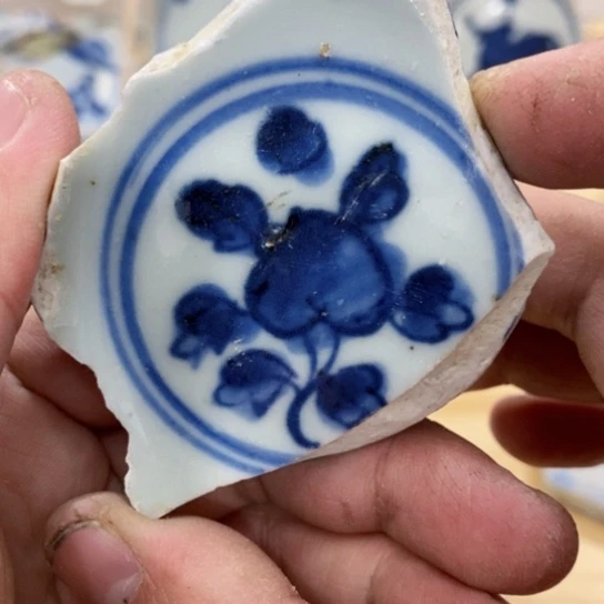 瓷片现代瓷器青花瓷片