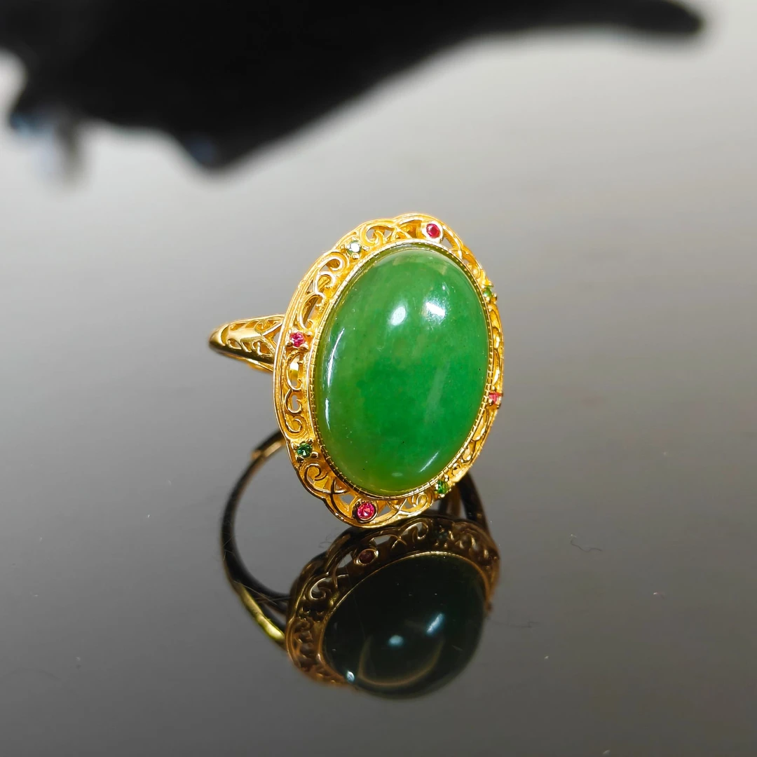 【618大促专属】S925银丨和田玉蛋面戒指丨天然玉石丨多样性发一丨