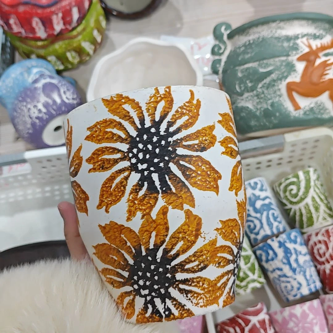红陶吸水透气的白陶花盆凑满12发货