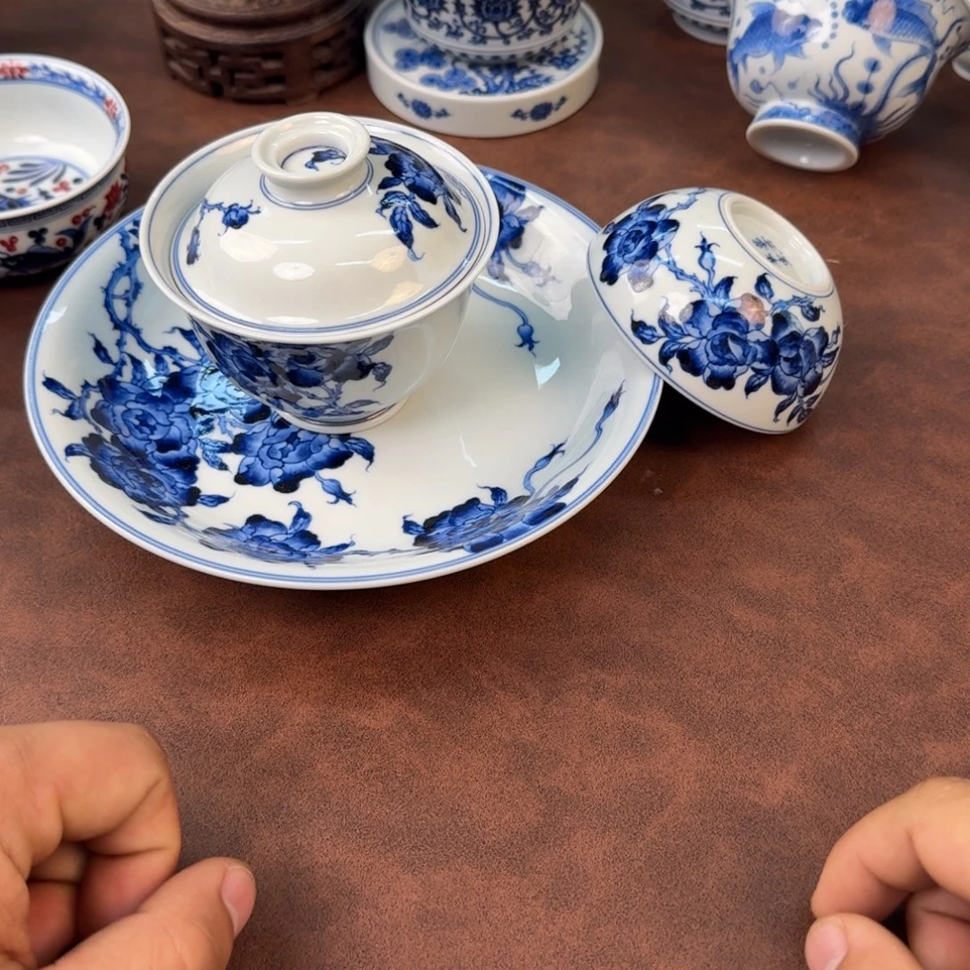 预***见陶摆件月季三件套