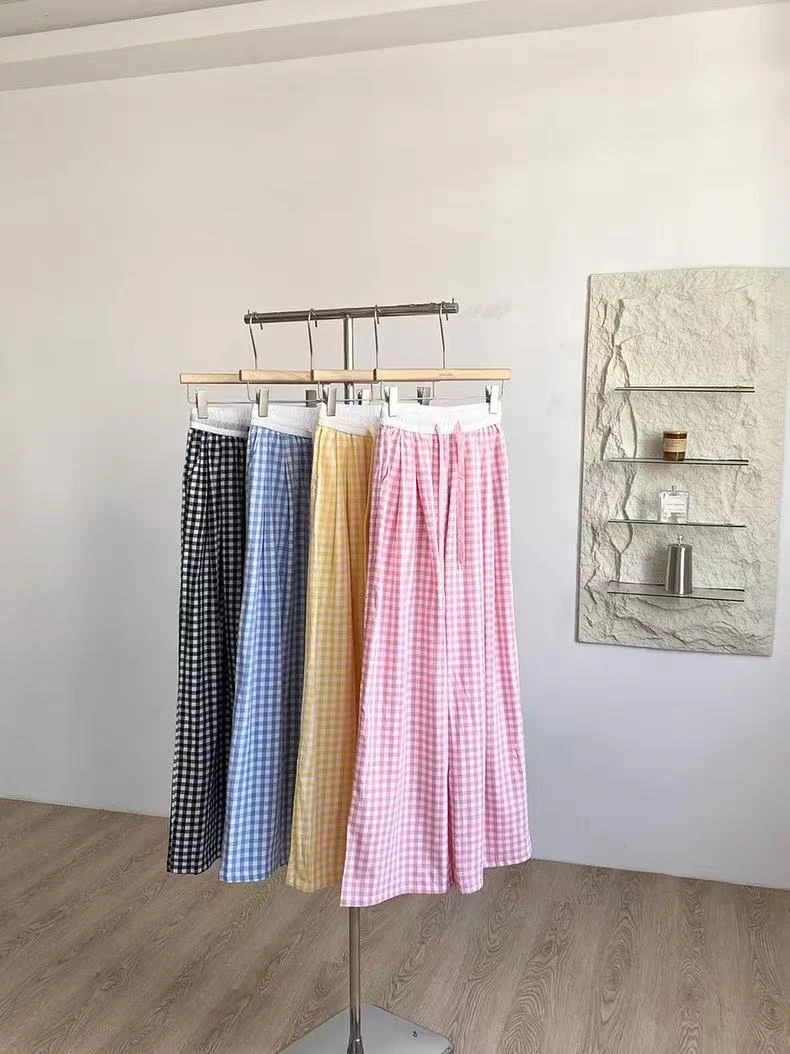 【裤子】霞休闲宽松高腰垂感直筒裤显瘦百搭