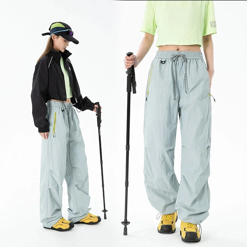 25款山系撞色织带运动宽松长裤户外登山露营防水直筒休闲长裤
