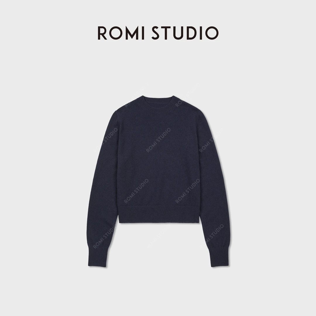 ROMI STUDIO“康赛妮羊绒”100%山羊绒柔软圆领套头毛衣 RWCAS06979