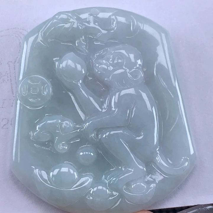 颈饰未镶嵌翡翠猴牌吊坠