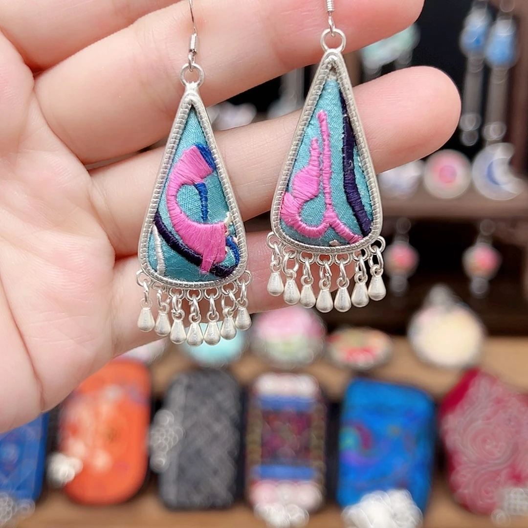 黄铜925银布艺手工刺绣