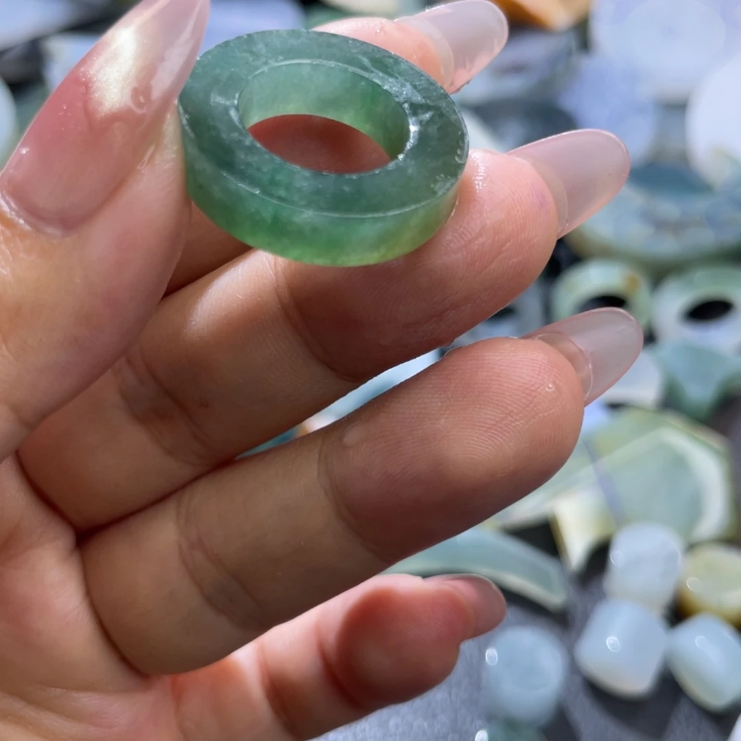 定制翡翠未镶嵌天然翡翠9-19黄加绿