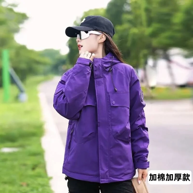 2025秋冬季新款户外男士外套工装夹克男女同款冲锋衣情侣上衣外套