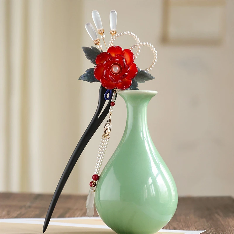 古风汉服旗袍新中式喜庆盘发国色天香发簪