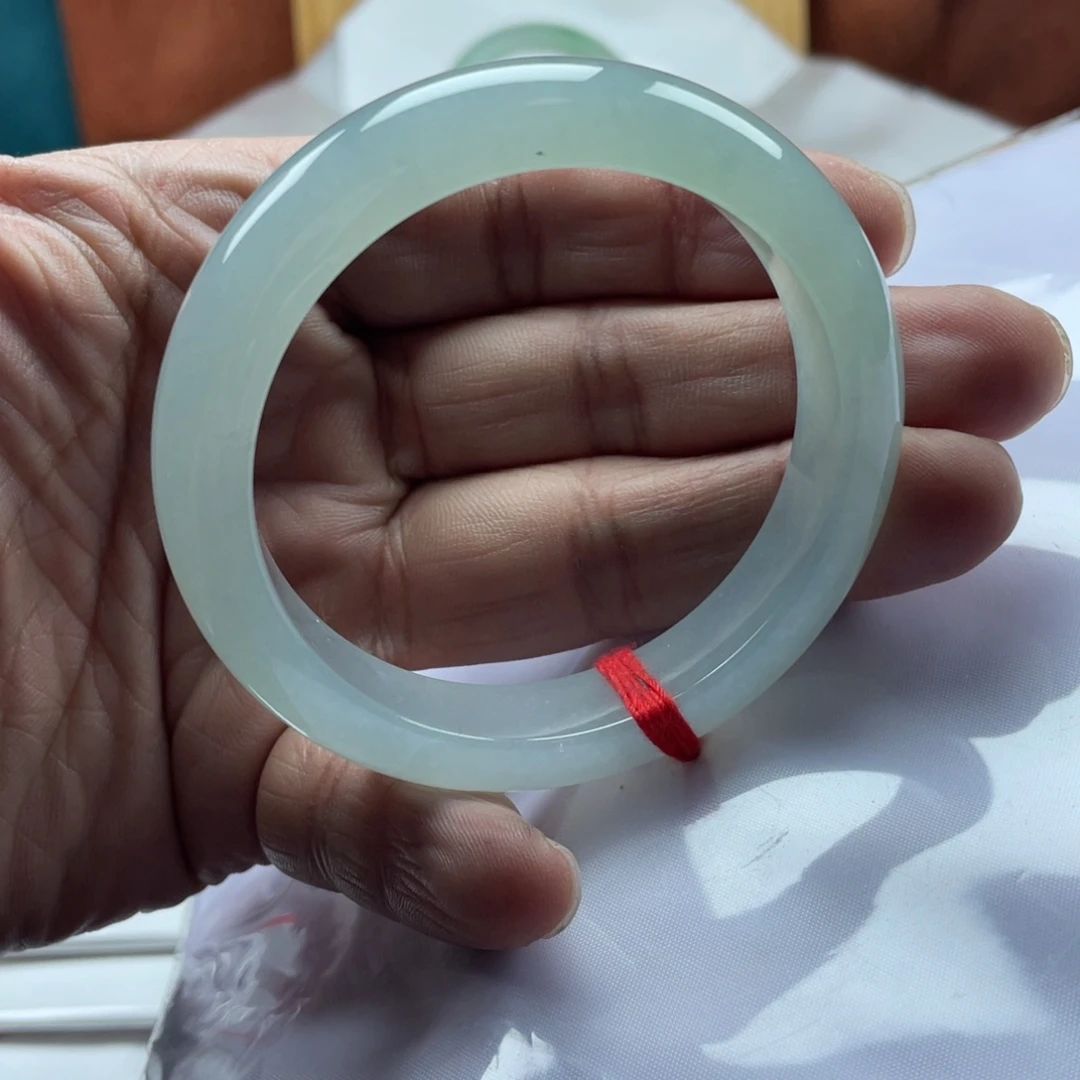 翡翠手镯未镶嵌58.2糯冰晴水起胶