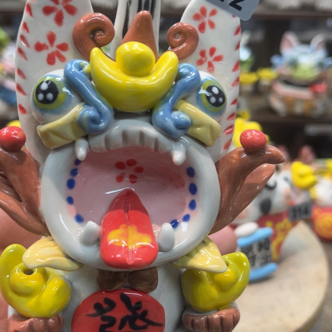 陶瓷纯手工抽象陶瓷摆件微瑕312