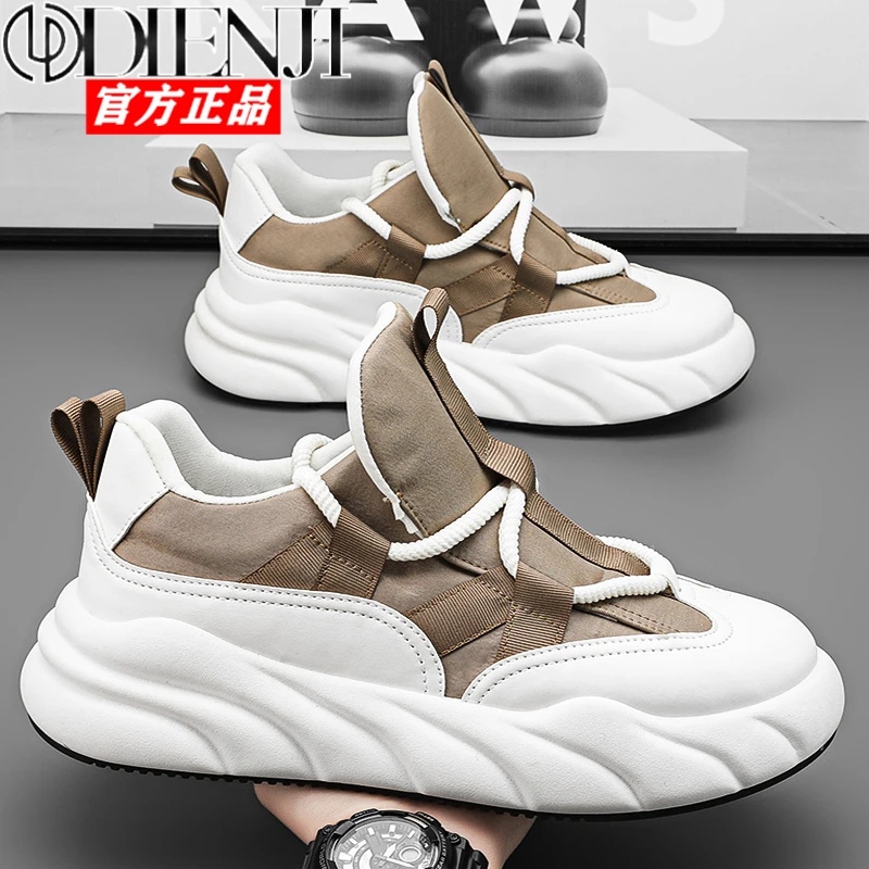 狄恩纪2025新款男鞋冬季百搭运动休闲鞋子男款增高舒适老爹鞋潮鞋