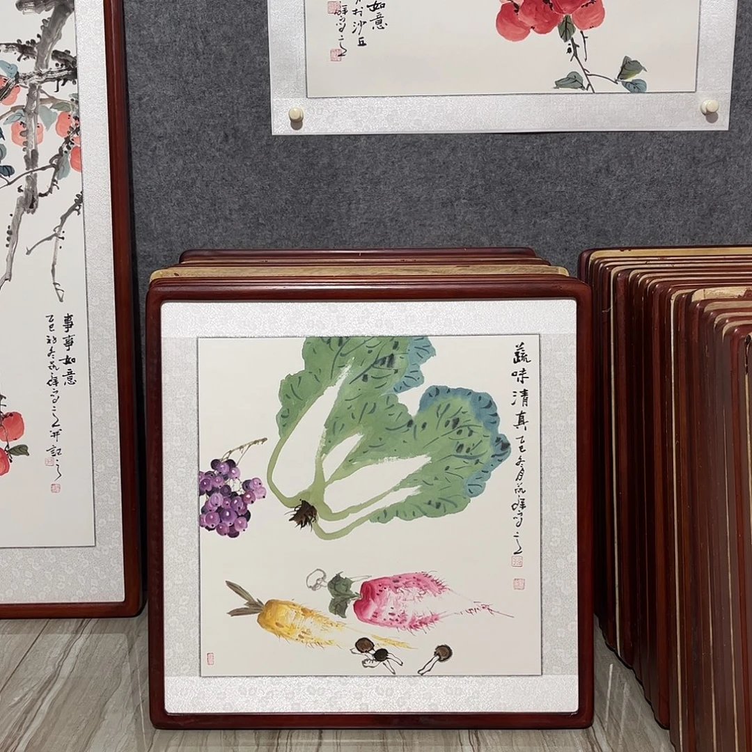 国画书画作品带框63×63