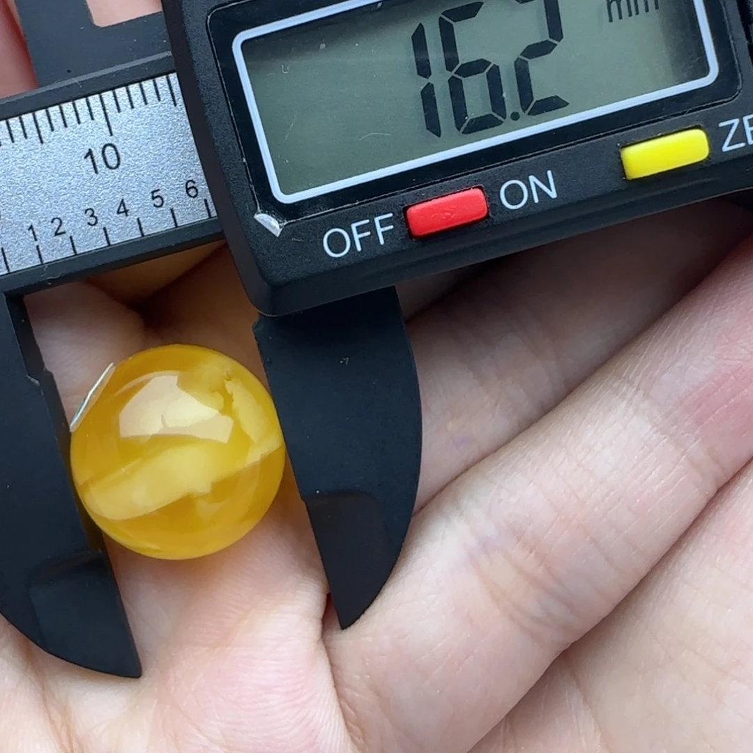 蜜蜡未镶嵌裸石飘花圆珠