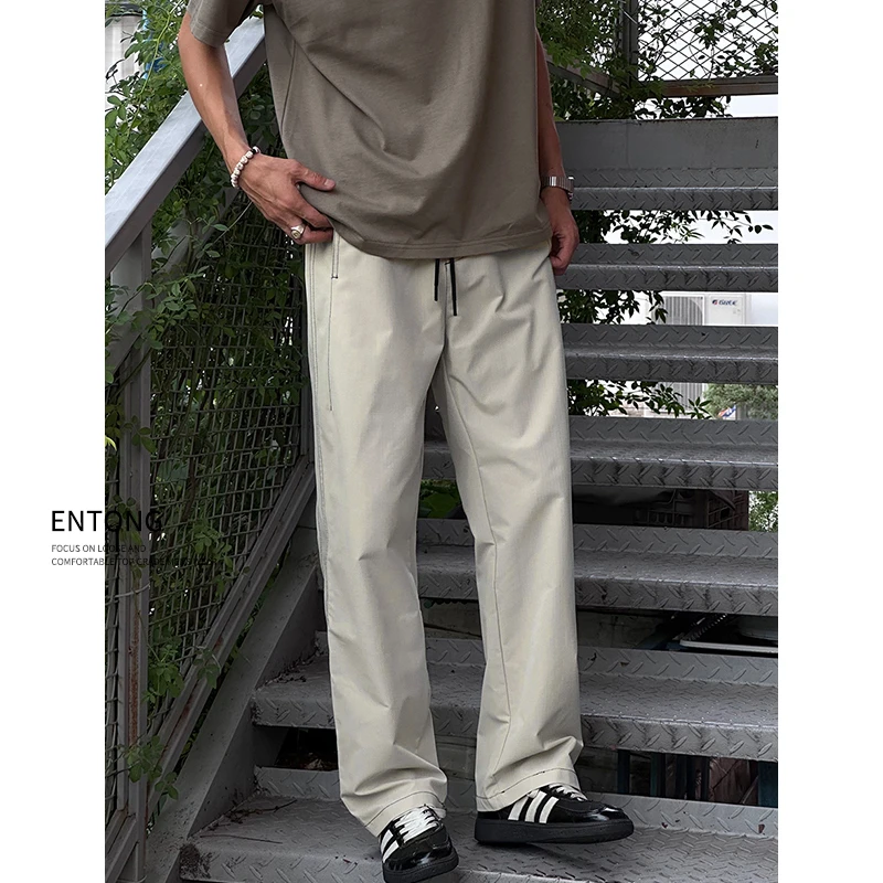 Entong高街美式速干凉感冰爽薄款宽松休闲裤男生潮牌直筒vibe裤子