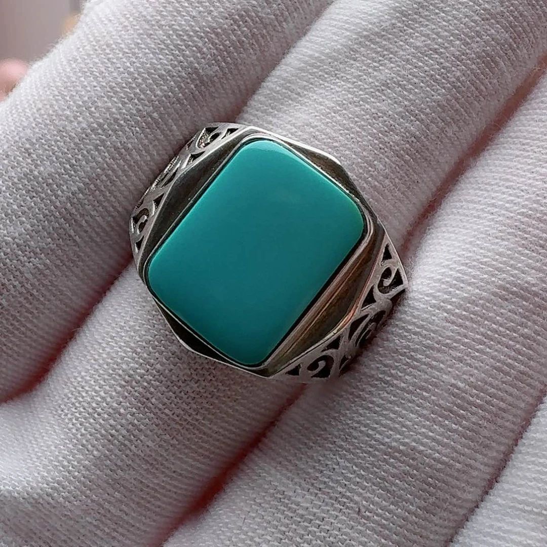 绿松石珠宝奇石银S925镶嵌