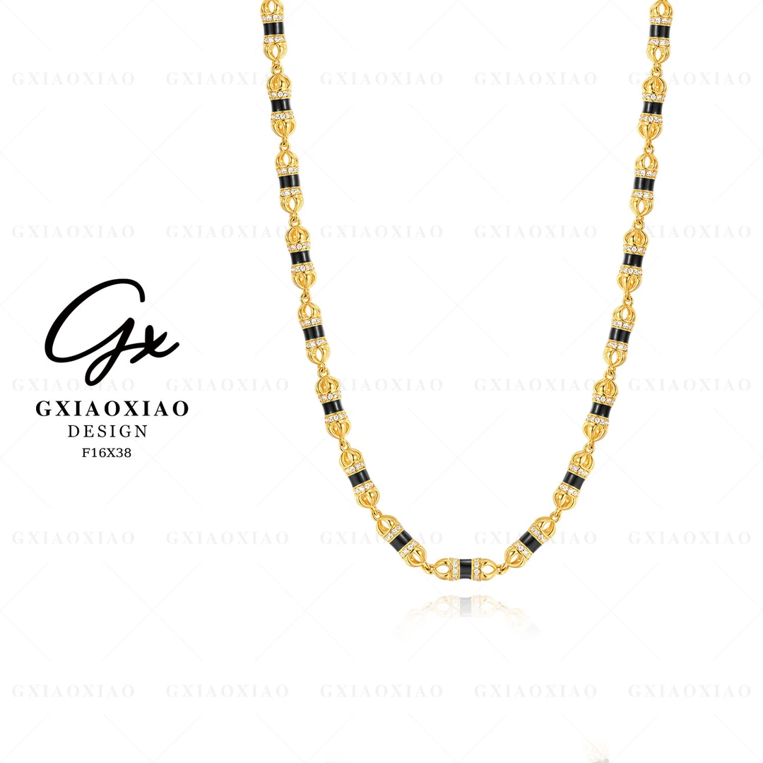 G XIAOXIAO 镀K金 【梵林金刚杵】欧美气质项链 F16X37 F16X38