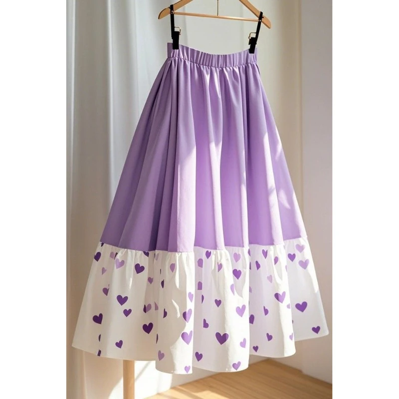 我也不想一直被夸，好美紫色垂坠感A字半身裙女高级感慵懒好看裙子