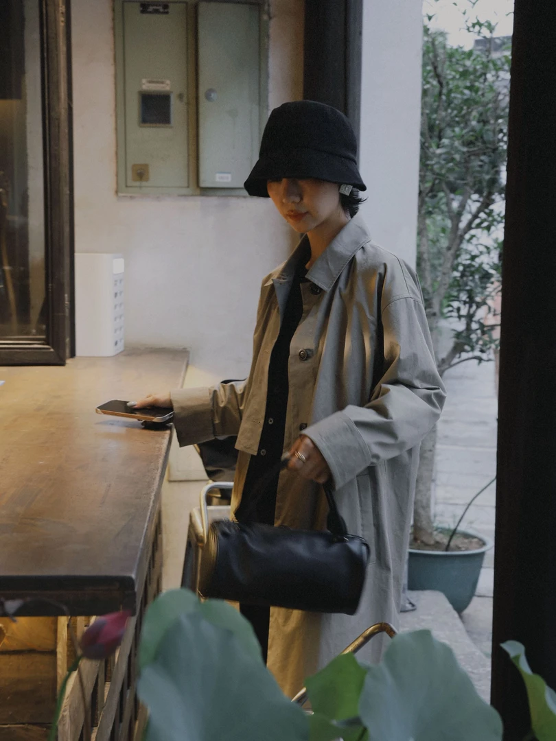 TT设计师【冷杉】欧美风高级感纸片人纯棉假两件风衣TT190733