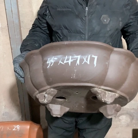 紫砂花盆手工制作