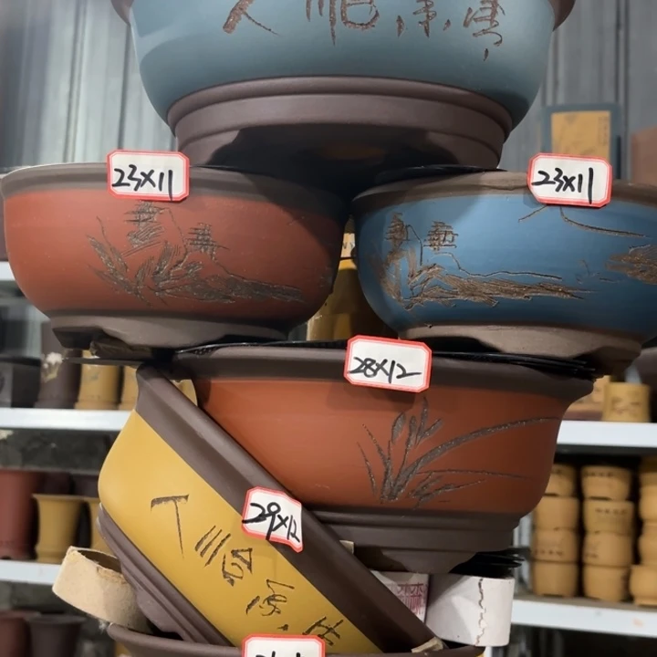 紫砂花盆100-6。