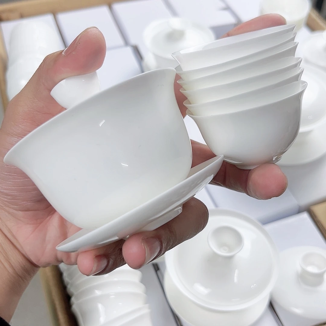 【闪购商品】100+6玉兰个杯骨瓷超薄胎套装