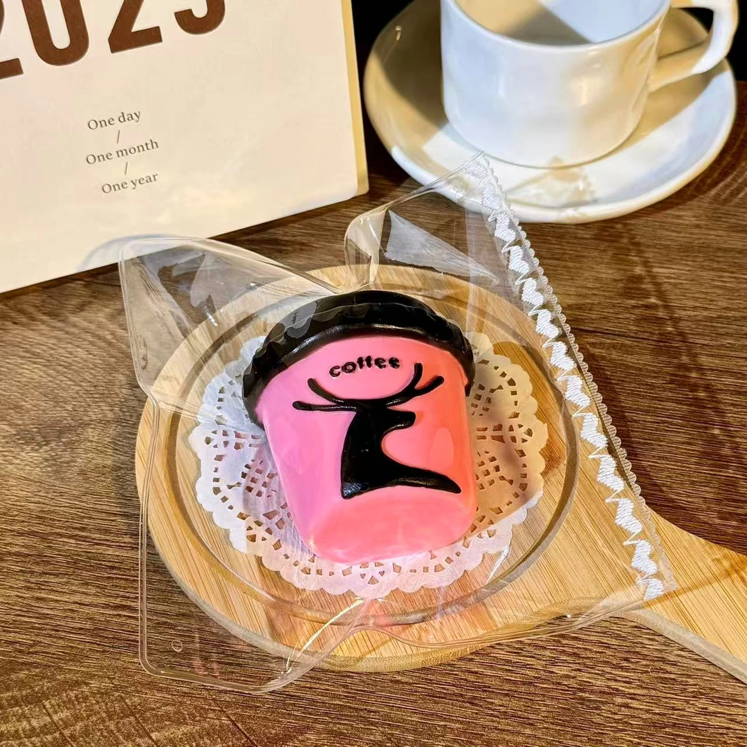 【软黄油】玫粉咖啡杯 纯手工硅胶捏捏乐解压玩具